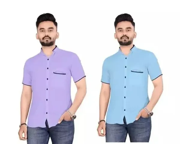 Stylish Cotton Blend Pack of 2 Half Sleeves Shirts