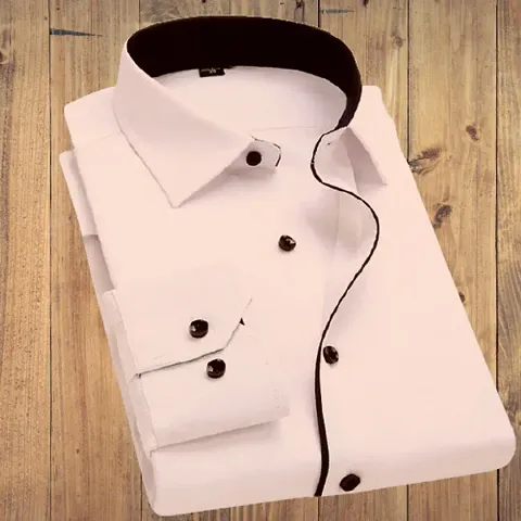 Reliable Blend Solid Full Sleeve Shirt For Men