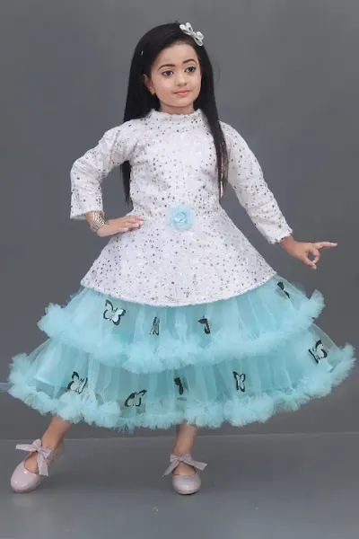 Partywear Net Gown for Girls