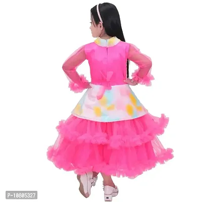 girls net frock  Dresses Pink Color-thumb2