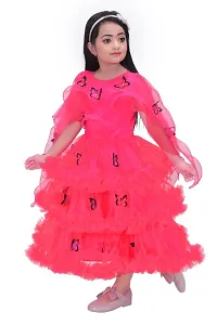 Girls Net Frock for Kids Pink Dip Color-thumb3