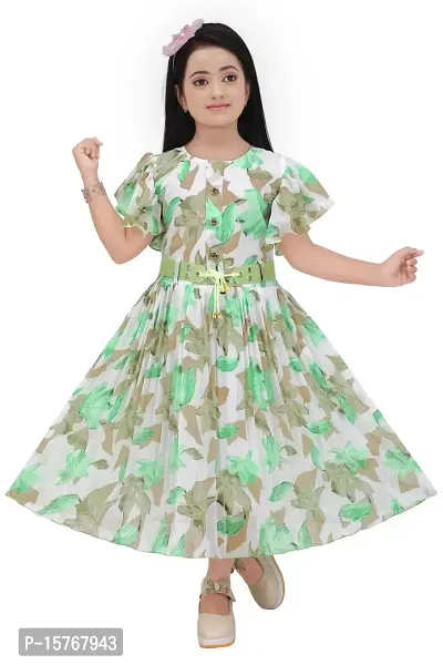 Shiffon Frock Green Coloured-thumb0