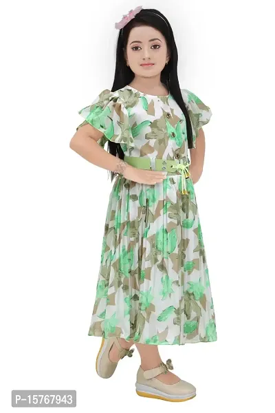 Shiffon Frock Green Coloured-thumb2