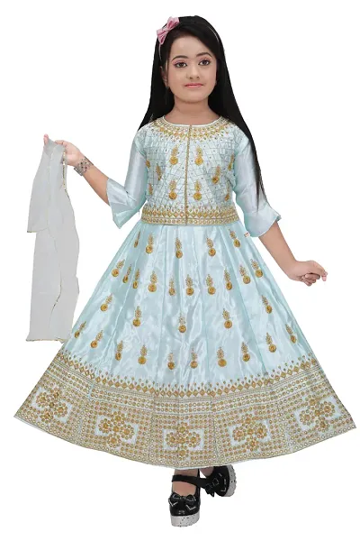 Girls Embroidered Lehenga Set