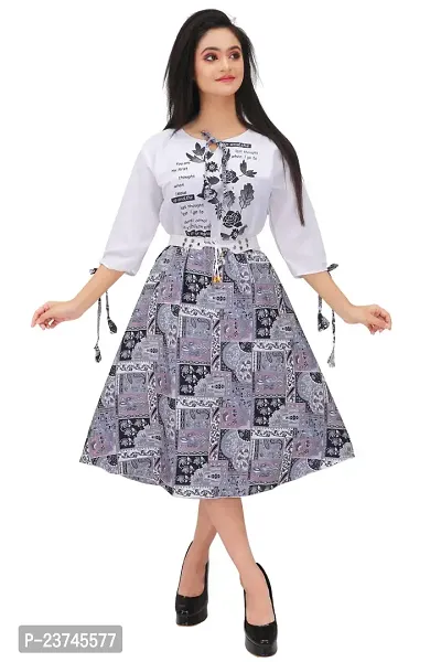 Classic Cotton Printed Dress for Women-thumb0