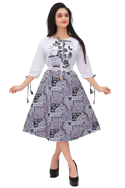 Classic Cotton Printed Dress for Women