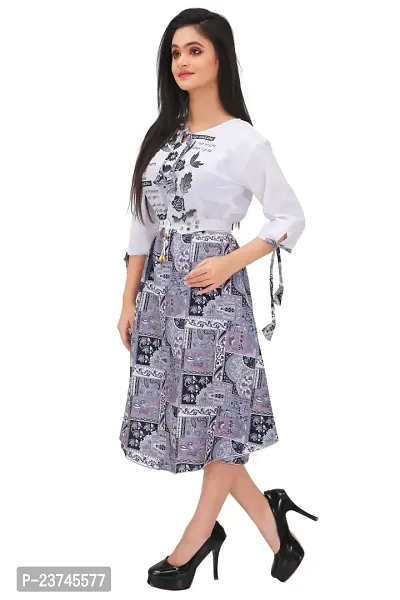 Classic Cotton Printed Dress for Women-thumb4
