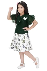 Girls' Green Top and Skirt Set for Towpart Aged 2 to 7 Years-thumb1