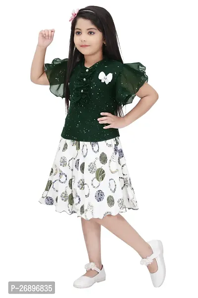 Girls' Green Top and Skirt Set for Towpart Aged 2 to 7 Years-thumb2