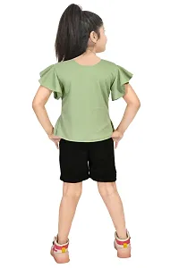 Hot Pants Top for Girls in Green Color-thumb1
