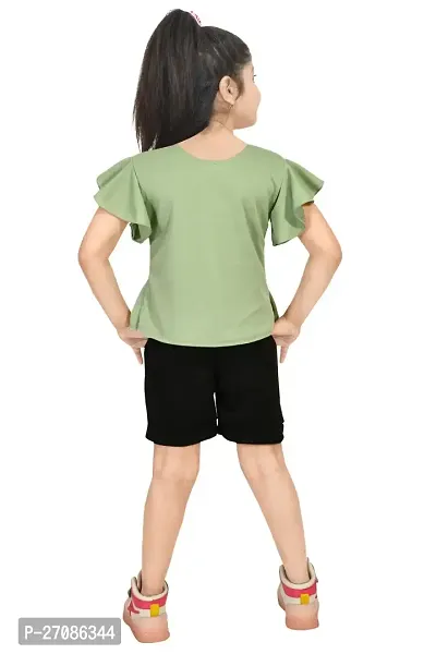 Hot Pants Top for Girls in Green Color-thumb2