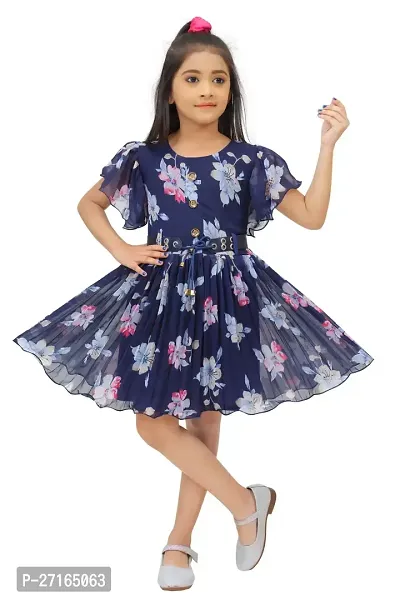 Frock Dress with Attached Belt for kids girl