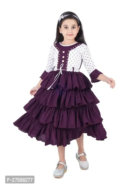 trendy girls layered frock for kids girls-thumb0