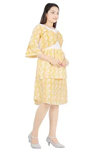Stylish Yellow Chiffon Printed Dress For Women-thumb3