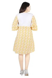 Stylish Yellow Chiffon Printed Dress For Women-thumb1