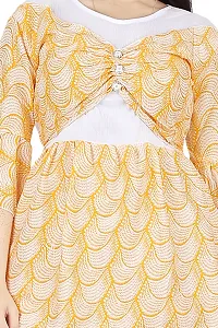 Stylish Yellow Chiffon Printed Dress For Women-thumb2