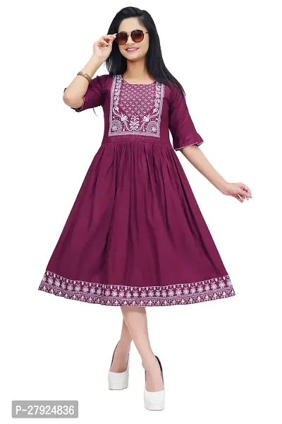 Stylish Cotton Blend Printed Dress For Women