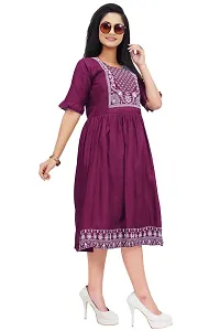 Stylish Cotton Blend Printed Dress For Women-thumb3