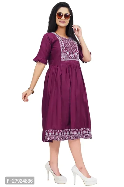 Stylish Cotton Blend Printed Dress For Women-thumb4