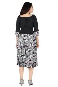 Charming Black Rayon Midi Length Dress For Women-thumb2