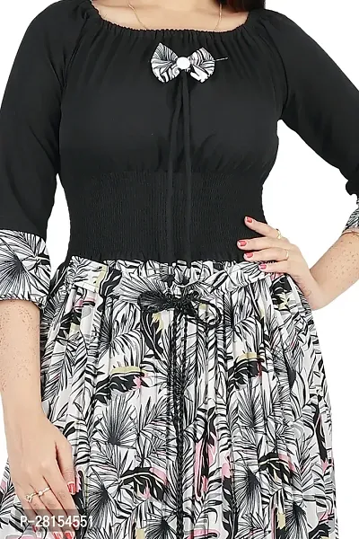 Charming Black Rayon Midi Length Dress For Women-thumb2