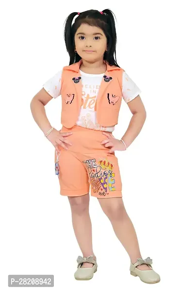 Classic Cotton Blend Printed 3 Piece Clothing set for Kids Girl-thumb0