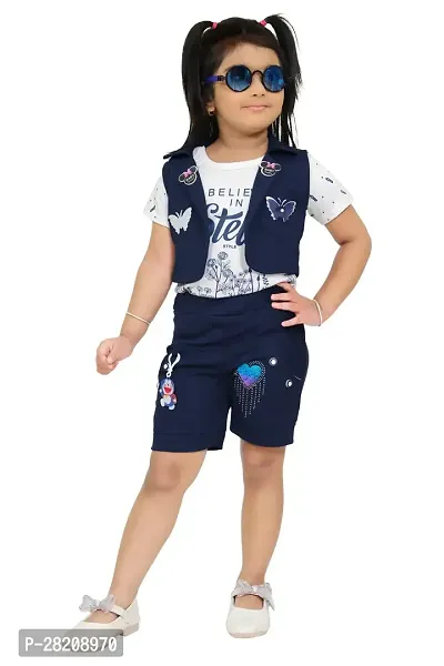 Classic Cotton Blend Printed 3 Piece Clothing set for Kids Girl