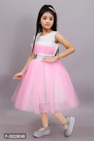 Shimmering Net Gown for Kids Girls-thumb4