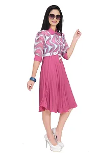 Women's Abstract Print  Midi Dress-thumb2