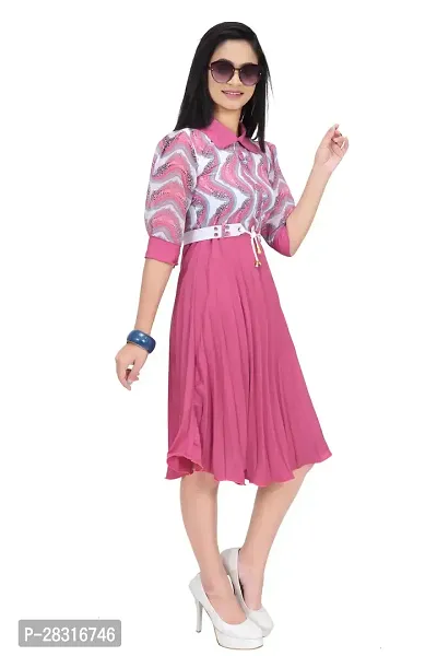 Women's Abstract Print  Midi Dress-thumb3