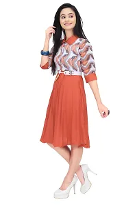 Women's Abstract Print  Midi Dress-thumb2