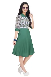 Women's Abstract Print  Midi Dress-thumb2