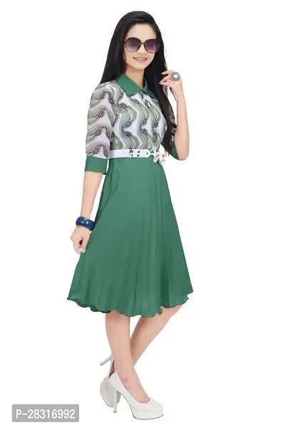 Women's Abstract Print  Midi Dress-thumb3