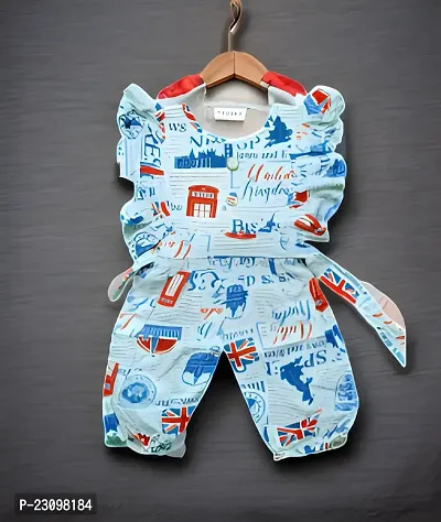 Classic Cotton Printed Jumpsuit For Girls-thumb0
