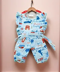 Classic Cotton Printed Jumpsuit For Girls-thumb1