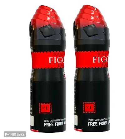 Al-Nuaim Figo Black Long Lasting Perfume Spray-200 ml pack of-2-thumb0