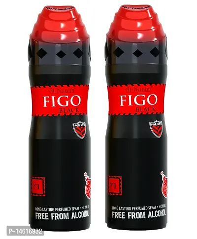 Al-Nuaim Figo Black Long Lasting Perfume Spray-200 ml pack of-2-thumb3