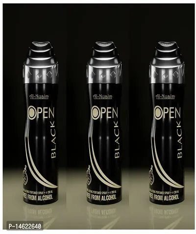 Al-Nuaim Open Black Long Lasting Perfum Spray-200 Ml Pack Of-3-thumb2