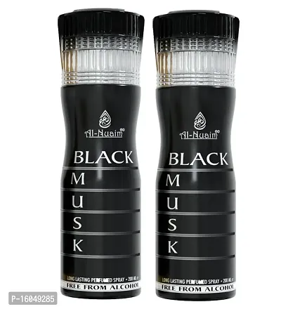 Al Nuaim Black Musk Long Lasting perfume Spray-200 Ml Pack Of-2