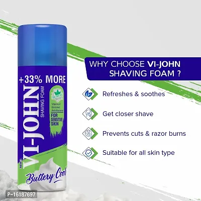 VI - JOHN Shaving Foam For Sensitive Skin Men's Shave Foam  with Tea Tree Oil (400 gm Each)-Pack Of-2-thumb2