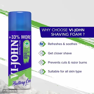 VI - JOHN Shaving Foam For Sensitive Skin Men's Shave Foam  with Tea Tree Oil (,400 gm Each)-Pack Of-3-thumb4