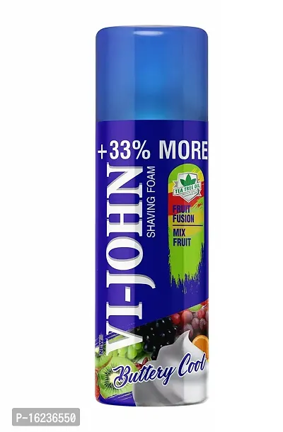 VI - JOHN Smooth Shave Foam For Men | Shaving Foam - Fruit Fusion - (400gm )-Pack Of-2-thumb0