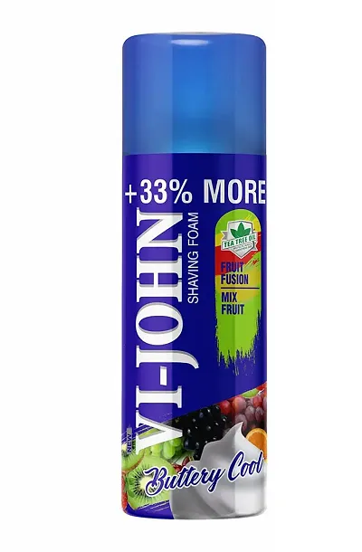 VI - JOHN Smooth Shave Foam For Men | Shaving Foam - Fruit Fusion - (400gm )-Pack Of-2