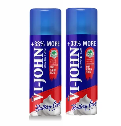 VI - JOHN Smooth Shave Foam For Men | Shaving Foam  Hard Skin Type (400gm )-Pack Of-2