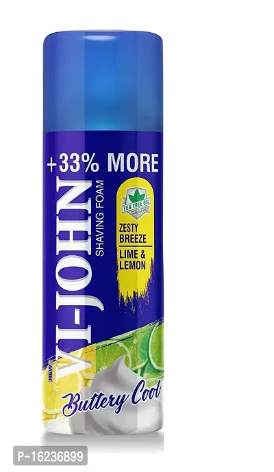 VI - JOHN Smooth Shave Foam For Men | Shaving Foam -  Lemon Lime (400gm)-Pack Of-1-thumb0