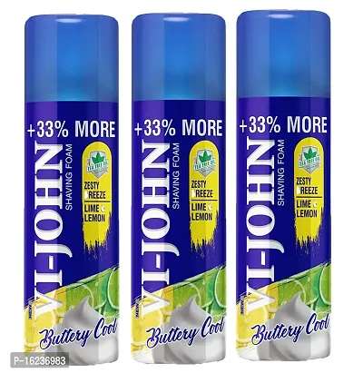 VI - JOHN Smooth Shave Foam For Men | Shaving Foam  Lemon Lime (400gm )-Pack Of-3-thumb0
