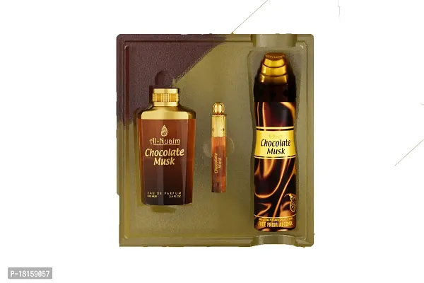 Al Nuaim Chocolate Long Lasting Perfume Combo Set ( Perfume-100 ml , Deo 200 ml , Attar 10 ml-thumb4