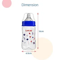 LuvLap Anti-Colic Wide Neck Natura Flo Baby Feeding Bottle, 250ml Blue-thumb4
