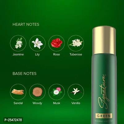 Signature Green Deodorant Floral Fruity Long Lasting Fragrance for  Combo Pack of 2 (70 ml x 2)-thumb5