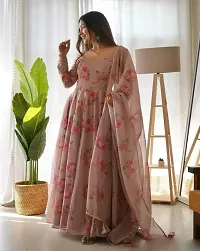 Stylish Georgette Printed Gown with Dupatta for Women-thumb3